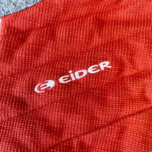 EIDER Fleece Pullover Top Womens Small S Red Gray 1/4 Zip Winter Better Sweater - Picture 4 of 8